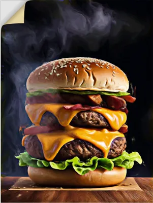 Produktbild von ARTland Wandbild, selbstklebend Monster Burger Größe: 30x40 cm