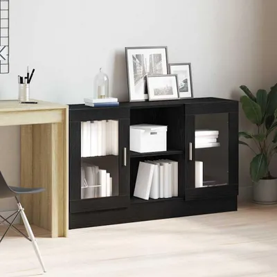 Produktbild von Stabli Möbel Vitrinenschrank Sideboard Schwarz 120 x 30.5 x 70 cm Holzwerkstoff - Kommoden CC3639568 1parcel
