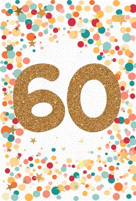 Produktbild von 60. Geburtstag mit Goldfolie und Glitzer-Applikation Glückwunschkarte mit Umschlag