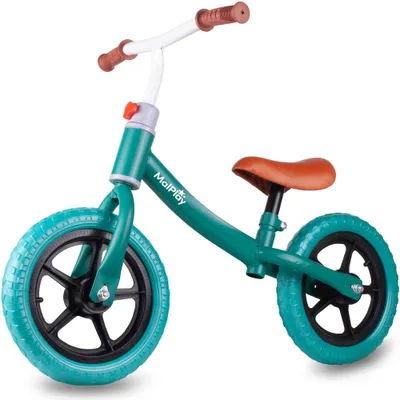 Produktbild von Malplay Laufrad für Kinder mit verstellbarem Sitz und Lenker Grün 12-Zoll Eva Schaumstoffräder bis 35 kg ab 2 Jahren Kids Bike