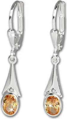 Produktbild von SilberDream Ohrhänger für Damen 925 Silber gelb Zirkonia Ohrringe SDO514N