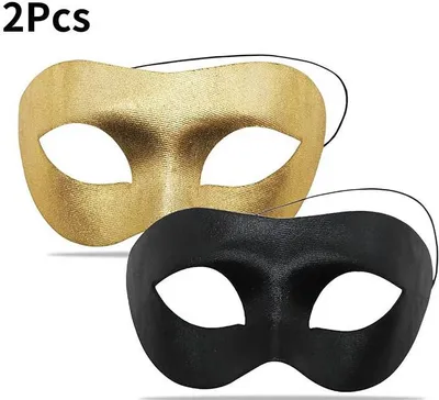 Obrázok produktu pre Maškarná maska, klasická maska karnevalová maska cosplay maškarný ples masky S elastickým lanom pre muža a ženu pár, čierne zlato