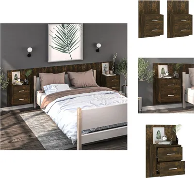 Immagine prodotto di vidaXL Comodini da parete 2 pz. Rovere fumé - Comodini