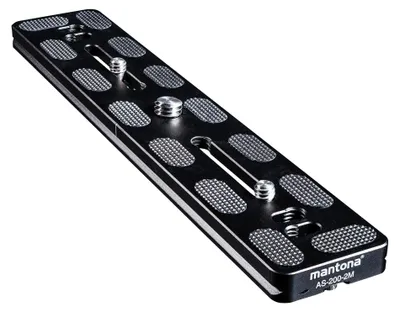 Productafbeelding van Snelwisselplaat Arca Swiss - 200 mm - Zwart - Aluminium - Cameraschroeven 1/4 en 3/8 inch