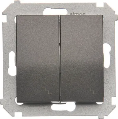 Produktbild von Kontakt-Simon DW6/2L.01/48, Kunststoff, Anthrazit, IP20, IP44, 250 V, 10 A, 75 mm