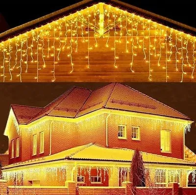 Zdjęcie produktu dla Łańcuch świetlny LED kurtyna sopli 15 m timer 8 trybów IP44 do ogrodu