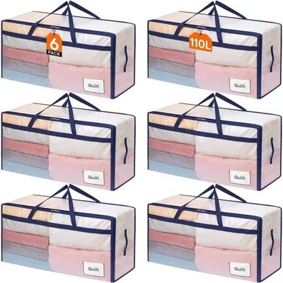 Image de Sac de rangement et de déménagement Unyqoos® de grande capacité, transparent en PP, avec système d'étiquetage – 85 L et 105 L, étanche, jusqu'à 25 kg