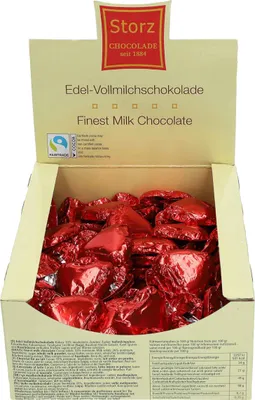 Produktbild von 100er SET Choco - Herzen rot, lose 9 g / Schokolade Herz / Valentinstag / Muttertag