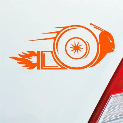 Produktbild von Auto Aufkleber Turboschnecke Schnecke Rennschnecke Race 15x6,5 cm Orange Sticker Heckscheibenaufkleber