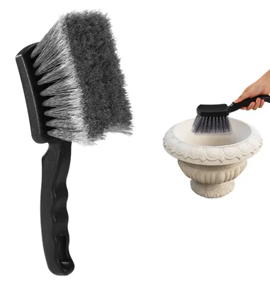 Vogelbadbürste mit PVC-Borsten, ergonomischer Griff, 24x8 cm, schwarz