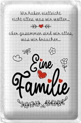 Produktbild von Blechschild Spruch Familie Wir haben nicht alles aber 18x12cm
