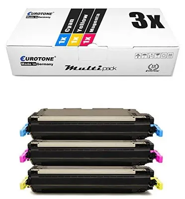 Eurotone 3x Tonerkartusche kompatibel mit HP CB401A + CB403A Set aus 3 (CMY) – Produktansicht 1