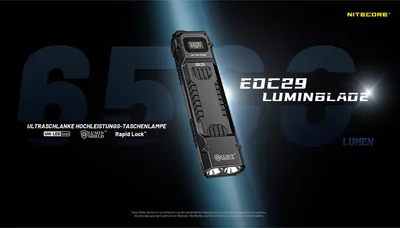 Imagen del producto de Nitecore EDC29 Luminblade: Linterna táctica de 6500 lúmenes y alcance de 400 metros