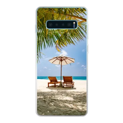Produktbild von MuchoWow® Handyhülle Schutzhülle Hülle für Samsung Galaxy S10 Plus Strand - Strandkorb - Sonnenschirm Silikon Softcase Handy Hülle - Schutzhülle