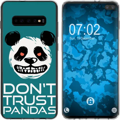 Produktbild von PhoneNatic Case kompatibel mit Samsung Galaxy S10 Plus Silikon-Hülle Crazy Animals Panda M2