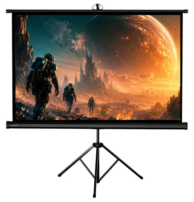 Produktbild von Kiano Tripod 60 Zoll Beamer-Leinwand 4:3 Fiberglass mit Stativ, mobil und höhenverstellbar für Büro und Präsentationen
