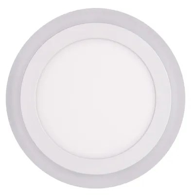 A round, white LED panel light with a thin gray outer ring, shown from a top-down perspective against a white background.