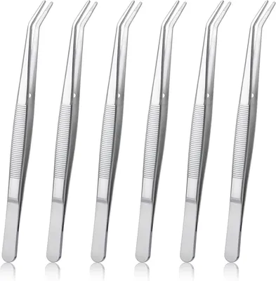 Image de Kit de pinces, comprenant 6 pièces, avec pointes en acier inoxydable courbées, idéal pour la couture