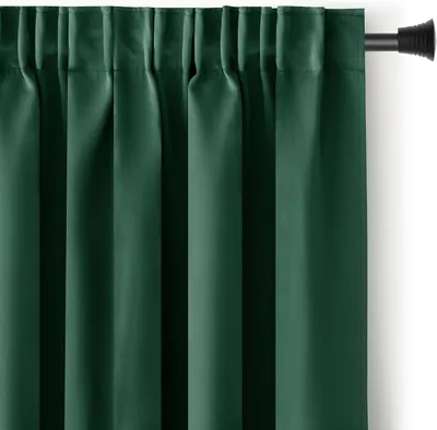 Immagine prodotto di Tenda oscurante, 140x245 cm, verde scuro, 1 pezzo, con arricciatura, tenda oscurante, opaca, per decorare finestre, tenda oscurante