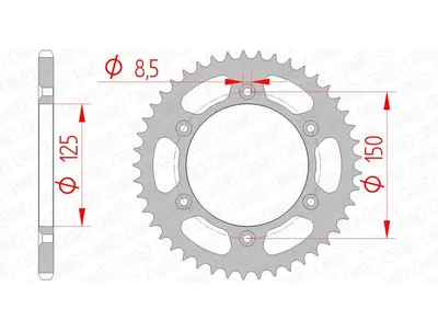 Produktbild von AFAM Standard Stahlritzel hinten 71304 - 520