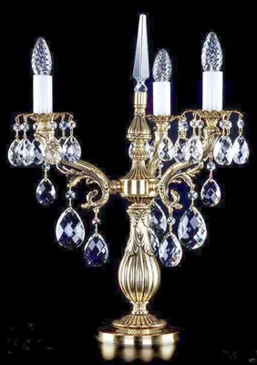Produktbild von Casa Padrino Luxus Barock Kristall Tischleuchte Gold Ø 43 x H. 60 cm - Prunkvolle Messing Schreibtischleuchte mit Böhmischem Kristallglas - Barock Kristall Leuchten