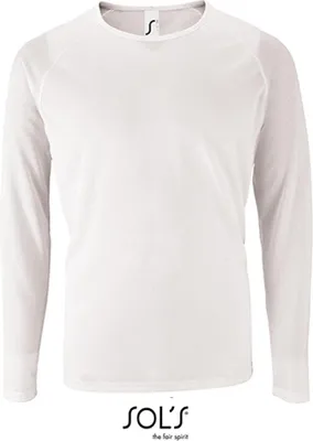 Produktbild von SOLs 02071 | Herren Long-Sleeve Sports T-Shirt Sporty - Farbe: White - Größe: XL