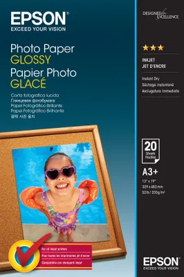 Obrázok produktu pre Epson - Fotopapier, glänzend - A3 plus (329 x 483 mm) - 200 g/m2 - 20 Blatt (C13S042535)
