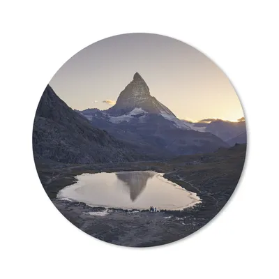 Produktbild von MuchoWow® Mauspad Mousepad Das Matterhorn und der Riffelsee bei Sonnenaufgang in der Schweiz 30x30 cm - Mousepads - Maus Mat - Pad - Mausunterlage - Tischunterlage - Schreibtischmatten
