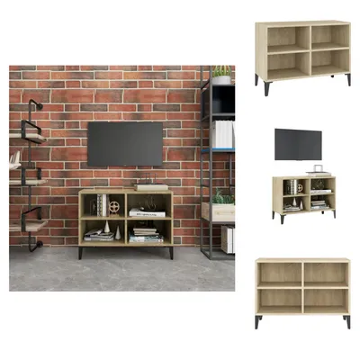 Image de vidaXL Armoire TV avec pieds métalliques chêne Sonoma 69,5x30x50cm - Meuble TV