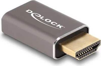 Produktbild von Delock HDMI Adapter Stecker zu Buchse 8K 60 Hz grau Metall