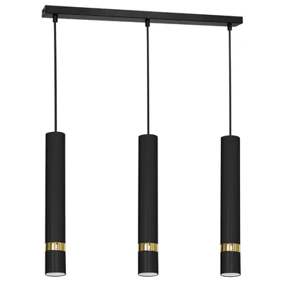 Zdjęcie produktu dla Lampa wisząca Reno czarny matowa-złota 3xGU10x8W metal wym:110x60x6cm IP20 Luminex