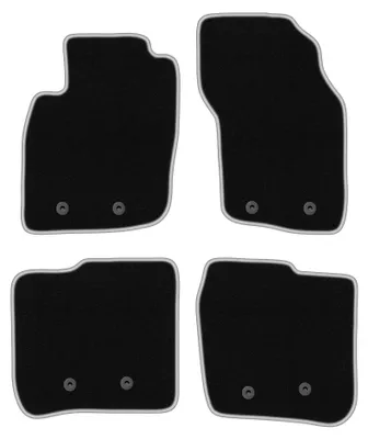 Image de Tapis de sol en moquette pour Volvo V40 I 1995-2004 (break) – jeu de 4 pièces, noir/argent, sur mesure – Wielganizator CARLUX