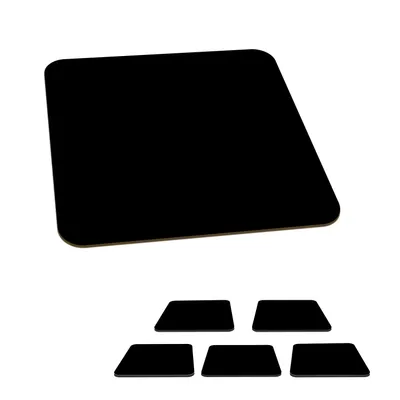 Obrázek produktu pro KitchenYeah® Skleněné podtácky Square Set of 6 Black - Unicoloured 10x10 cm Coasters for Glasses - Drink Coasters - Table Top Protectors - Table Coasters for Cups Table Bar Glass
