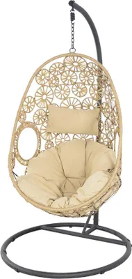 Produktbild von Hängestuhl Alexander Deluxe - Eierförmiger Hängestuhl - Hängestuhl für den Außenbereich - Eierförmiger Sessel - 80x64x120cm, Durchmesser 200cm