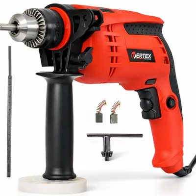 Immagine prodotto di Trapano a percussione 710 W, per calcestruzzo, metallo e legno, VERTEX, potente e robusto, 13 mm, con limitatore di profondità