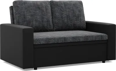 Produktbild von Schlafsofa für Wohnzimmer LUNA, Sofa 2-Sitzer, Schlaffläche 198x120cm, Schwarz