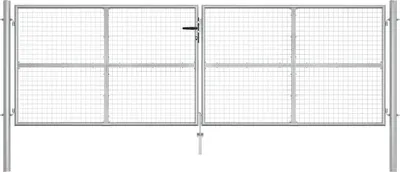Obrázek produktu pro vidaXL Zahradní brána z pozinkované oceli 400 x 125 cm stříbrná