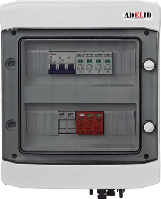 Produktbild von Solar Anschlusskasten 1-String AC/DC 1000V Überspannungsschütz T1+T2 Photovoltaik IP65 Generatoranschlusskasten 24-Module MC4 Solarstecker PV-Anlage