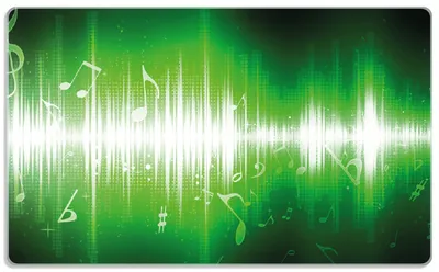 Produktbild von Wallario Frühstücksbrettchen aus Glas, je 14 x 23 cm, mit rutschfesten Füßen, Motiv Grüne Noten der Musik
