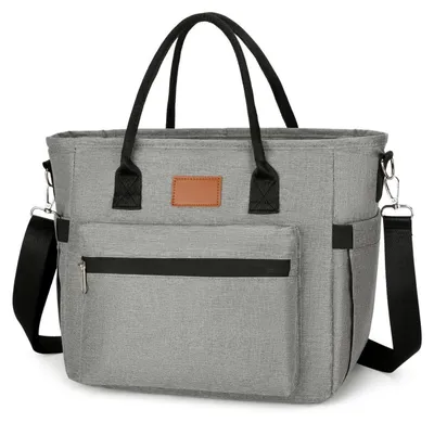 Immagine prodotto di Borsa termica da 15 litri, borsa per il pranzo isolata, portatile, grigia, con tracolla, ideale per il lavoro, il picnic e i viaggi