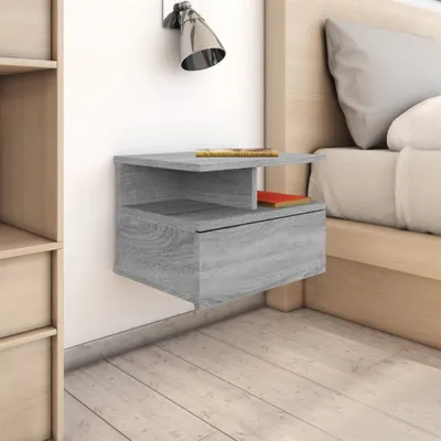 Obrázek produktu pro vidaXL Noční stolek 2ks. Závěsný šedý Sonoma 40x31x27 cm Dřevěný materiál