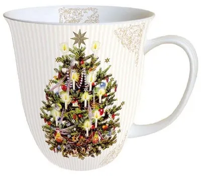 Weihnachtsbecher X-Mas Tree Cream 0,4 L, Porzellan