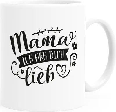 Produktbild von Kaffee-Tasse Geschenk für Mama Ich hab dich lieb Muttertag Weihnachten Geburtstag SpecialMe® weiß Keramik-Tasse
