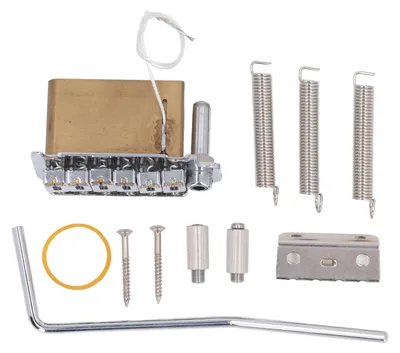 Obrázek produktu pro Kovový tremolo-kobylka pro kytaru, dvoupodpěrná tremolo-kobylka pro elektrické kytary s mosazným tlakovým páčkem