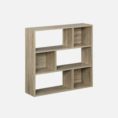 Immagine prodotto di Libreria a 3 ripiani con 6 vani, Marrone naturale