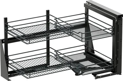 Produktbild von Vauth-Sagel VS Cor Fold Eckschrank Auszug rechts Classic - Set für Küchenunterschränke mit KB 900mm - Korbablage aus Stahldraht, Stahl pulverbeschichtet lava