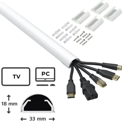 Produktbild von Hama Alu-Kabelkanal 110 cm weiß