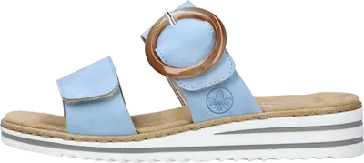 Obrázok produktu pre Rieker Mules - Sky Blue Faux Leather Veľkosť: 38 Regular