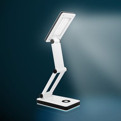SMD Faltbare Schreibtischlampe mit Einstellbarer Lichtintensität in 2 Stufen Weiß Schreibtischleuchte Tischlampe