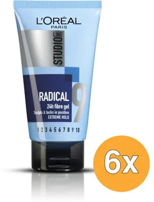 Productafbeelding van 6x L'Oréal Studio Line – Haargel Radical Fiber Gel, 150 ml